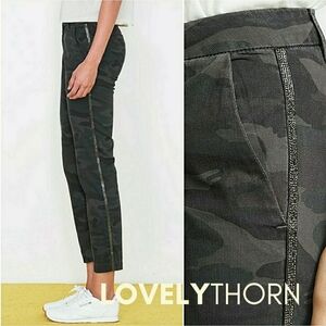 Anthropologie Camouflage Pants with Black and Gray Tones